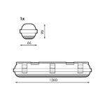 Pantalla Estanca para un tubo LED Platno 1200 mm - Imagen 2