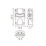 Conector de Hipopótamo para Tira LED y cable IP65 10MM 2PIN - DSC - Imagen 2