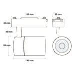 Foco LED para carril Clean 30W Monofásico CCT - Imagen 2