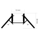 Perfil de aluminio Nisen empotrable Esquina 12/24V 2 metros - DSC - Imagen 2