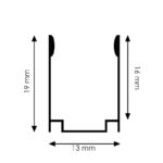 Perfil de Aluminio U 2 Metro Para Neón Led RGB 24V/220V - Imagen 2