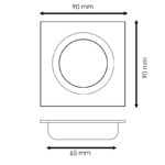 Aro basculante cuadrado blanco Serie Luxury para GU10/MR16 - Imagen 2