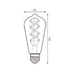 Bombilla LED Filamento Espiral E27 ST64 4W Ámbar - Imagen 2