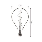 Bombilla LED Filamento Espiral E27 A160 4W Ámbar - Imagen 2