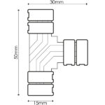 Conector para Tira 10MM 12V/24V RGB Tipo T - DSC - Imagen 2