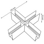Unión en X Horizontal para Carril Magnético Serie 20mm - DSC - Imagen 2