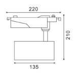 Foco LED para carril Prolux Blanco 40W Monofásico - DSC - Imagen 2