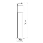 Tubo LED T8 900 mm Stak 12W Cristal Conexión Un Lateral - Imagen 2