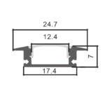 Perfil de aluminio Sub Lacado Blanco - 2 metros - Imagen 2