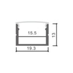 Perfil de aluminio Wefu - 2 metros - Imagen 2