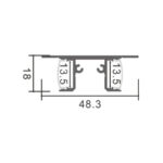 Perfil de aluminio Gote Lacado Negro - 2 metros - Imagen 2