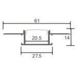 Perfil de aluminio Feat - 2 metros - Imagen 2
