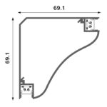 Perfil de aluminio Beat Lacado Blanco - 2 metros - Imagen 2