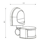 Detector de movimiento PIR 180º Superficie - Imagen 2