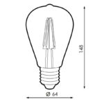 Bombilla LED Filamento E27 ST64 6W Ámbar - Imagen 2