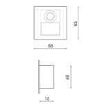 Baliza LED Empotrable con Sensor PIR Nomis Square 1.2W - Imagen 2