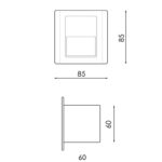 Baliza LED Empotrable Nomis Square 1.2W - Imagen 2