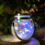 Solar LED SphereGlass Vintage RGB exterior