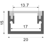 Perfil de aluminio Fat - 2 metros - Imagen 2