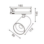 Foco LED para carril Black Air 30W Trifásico No Flicker - Imagen 2