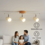 Lámpara de Techo Serie Wood 3 Focos GU10 - Imagen 6