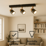 Lámpara de Techo Serie Gold 3 Focos GU10 - Imagen 6