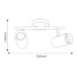 Aplique de techo GU10 Country 2 Focos - DSC - Imagen 2