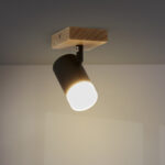 Lámpara de Techo Serie Black Wood 1 Focos GU10