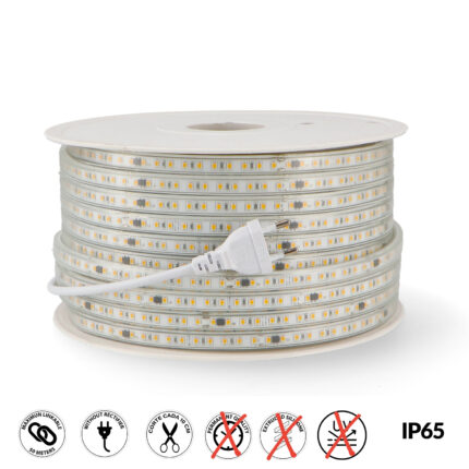 Tira de Led 220V Smd Como 12W/m IP65 - 50 Metros
