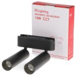 Foco LED Mildean Serie 5mm 14W para carril magnético Negro 42V - Imagen 3