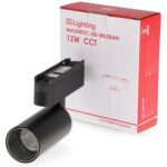Foco LED Mildean Serie 5mm 12W para carril magnético Negro 42V - Imagen 3