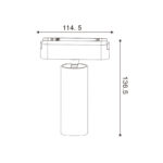 Foco LED Mildean Serie 5mm 12W para carril magnético Negro 42V - Imagen 2