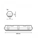 Pantalla Estanca para un tubo LED Platno 600 mm - Imagen 2