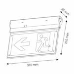 Emergencia LED 3W Sinyal Permanente con Cartel Doble Cara y Botón Autotest - Imagen 2