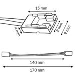 Conector doble con cable para Tira LED 8mm 12V/24V 2 pin - Pack 20 - Imagen 2