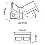 Conector para cable y Tira LED 8mm 12V/24V 2 pin - Pack 20 - Imagen 2
