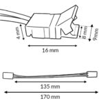 Conector doble con cable para Tira LED 8mm 12V/24V 2 pin - Pack 20 - Imagen 2