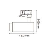 Foco LED para carril White Bari 10W Óptica Regulable Trifásico CCT - Imagen 2