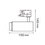 Foco LED para carril Black Bari 10W Óptica Regulable Trifásico CCT - Imagen 2