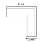 Unión en L Horizontal para Carril Magnético Serie 16mm - Imagen 2