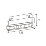 Foco LED Linéaire Serie 16mm 6W para carril magnético Blanco 48V - Imagen 2