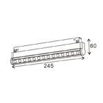 Foco LED Linéaire Serie 16mm 12W para carril magnético Negro 48V - Imagen 2
