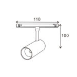 Foco LED Serie 16mm 7W para carril magnético Blanco 48V - Imagen 2