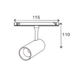 Foco LED Serie Serie 16mm 10W para carril magnético Negro 48V - Imagen 2