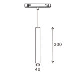 Foco LED Serie 16mm 10W para carril magnético Negro 48V - Imagen 2