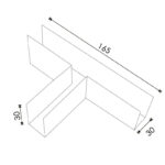 Unión en T Horizontal para Carril Magnético Serie 16mm - Imagen 2