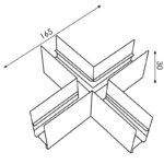 Unión en X Horizontal para Carril Magnético Serie 16mm - Imagen 2