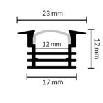 Perfil de aluminio Pladur Lacado Negro - 2 metros - Imagen 2