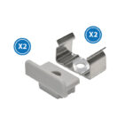 Pack 2 Tapones y 2 grapas para Perfil LM3703