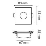 Aro Fijo Cuadrado Negro Serie Infinity Para Gu10/mr16 - Imagen 2